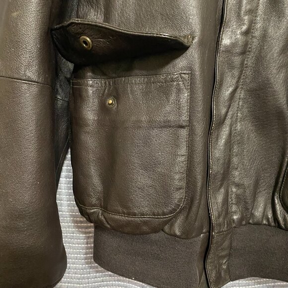 Mens Airborne Leathers A2 Air Force Bomber Jacket Sz XL Dark Brown Vintage 90’s - Picture 4 of 15
